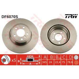 спирачен диск TRW DF6070S 