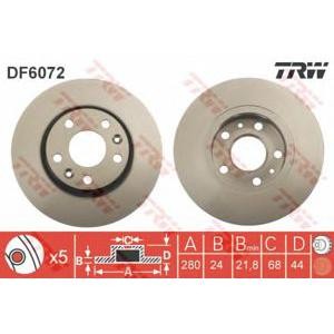 спирачен диск TRW DF6072 