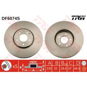 спирачен диск TRW DF6074S
