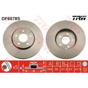 спирачен диск TRW DF6078S 