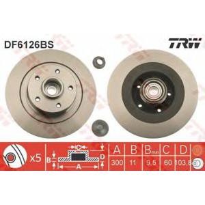 спирачен диск TRW DF6126BS