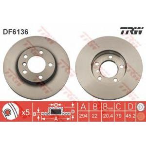 спирачен диск TRW DF6136