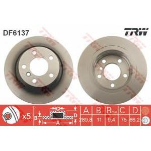 спирачен диск TRW DF6137 