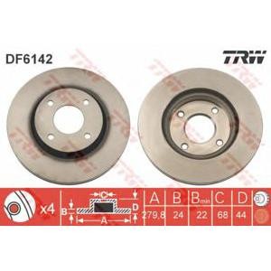 спирачен диск TRW DF6142