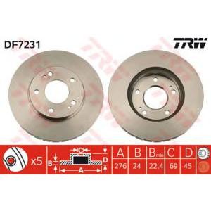 спирачен диск TRW DF7231