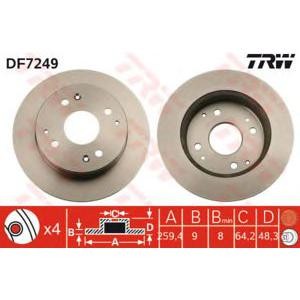 спирачен диск TRW DF7249