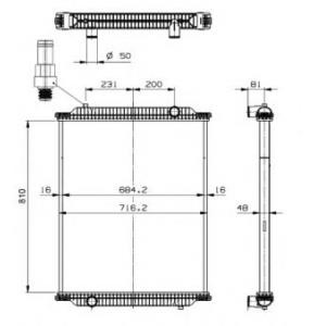 радиатор, охлаждане на двигателя NRF 599563 