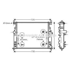 радиатор, охлаждане на двигателя AVA QUALITY COOLING MSA2436 
