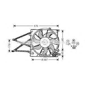 вентилатор, охлаждане на двигателя AVA QUALITY COOLING OL7509