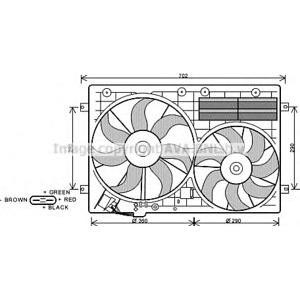вентилатор, охлаждане на двигателя AVA QUALITY COOLING VW7529