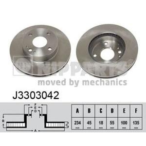 спирачен диск NIPPARTS J3303042 