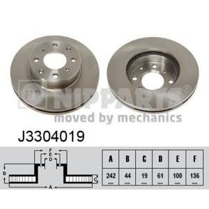 спирачен диск NIPPARTS J3304019 