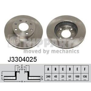 спирачен диск NIPPARTS J3304025 