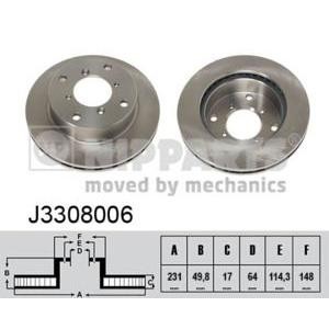 спирачен диск NIPPARTS J3308006