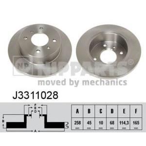 спирачен диск NIPPARTS J3311028 