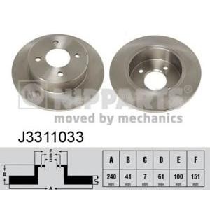 спирачен диск NIPPARTS J3311033 
