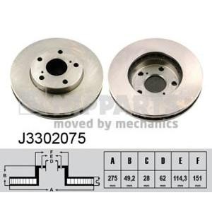 спирачен диск NIPPARTS J3302075 