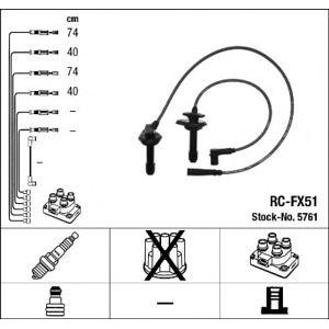 кабели за свещи - комплект запалителни кабели NGK 5761 