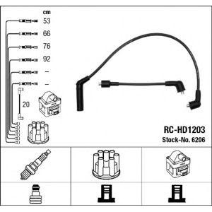 кабели за свещи - комплект запалителни кабели NGK 6206 