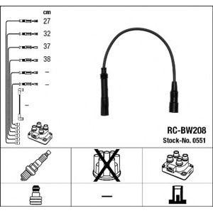 кабели за свещи - комплект запалителни кабели NGK 0551 