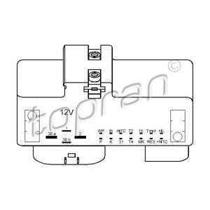реле, допълнителна работа на вентилатор на радиатора TOPRAN 110 825 