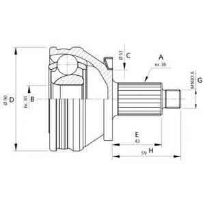 комплект каре за полуоска OPEN PARTS CVJ5434.10 