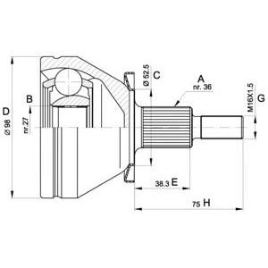 комплект каре за полуоска OPEN PARTS CVJ5435.10 