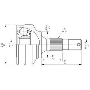 каре комплект, полуоска OPEN PARTS CVJ5690.10 