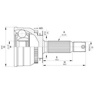 каре комплект, полуоска OPEN PARTS CVJ5691.10 