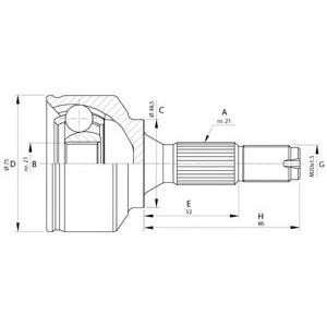 каре комплект, полуоска OPEN PARTS CVJ5692.10 