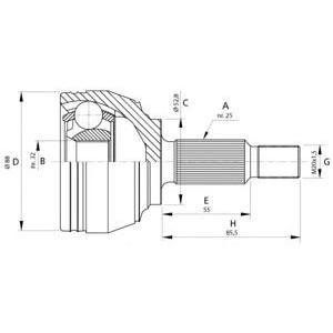 каре комплект, полуоска OPEN PARTS CVJ5697.10 