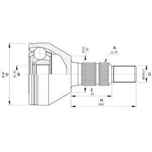 каре комплект, полуоска OPEN PARTS CVJ5701.10 