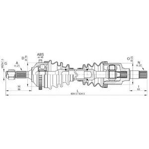 полуоска OPEN PARTS DRS6177.00 