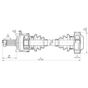 полуоска OPEN PARTS DRS6216.00 