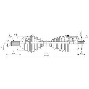 полуоска OPEN PARTS DRS6375.00 
