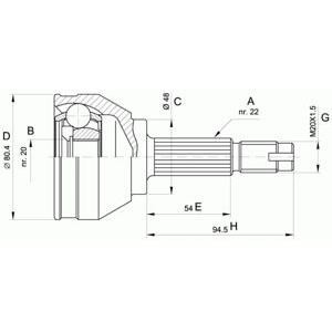 комплект каре за полуоска OPEN PARTS CVJ5002.10 