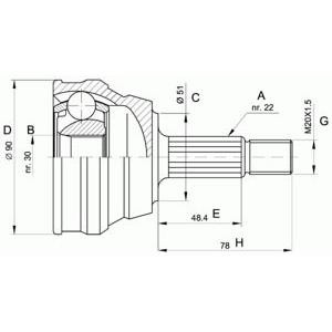 комплект каре за полуоска OPEN PARTS CVJ5008.10 
