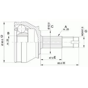 комплект каре за полуоска KAR045