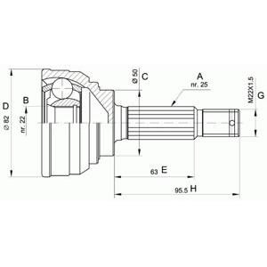 комплект каре за полуоска OPEN PARTS CVJ5022.10 