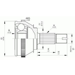 комплект каре за полуоска OPEN PARTS CVJ5093.10 