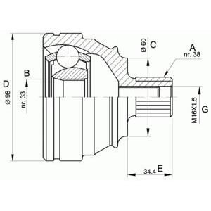 комплект каре за полуоска OPEN PARTS CVJ5121.10 