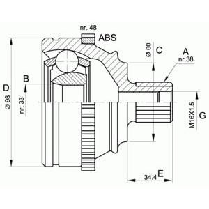 комплект каре за полуоска OPEN PARTS CVJ5122.10 