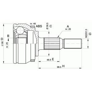 комплект каре за полуоска OPEN PARTS CVJ5132.10 