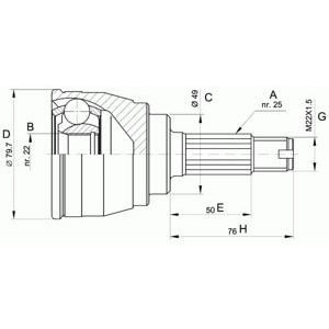 комплект каре за полуоска OPEN PARTS CVJ5148.10 