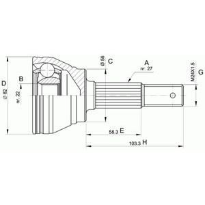 комплект каре за полуоска OPEN PARTS CVJ5164.10 
