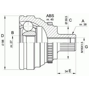 комплект каре за полуоска OPEN PARTS CVJ5174.10 