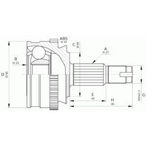комплект каре за полуоска OPEN PARTS CVJ5186.10 