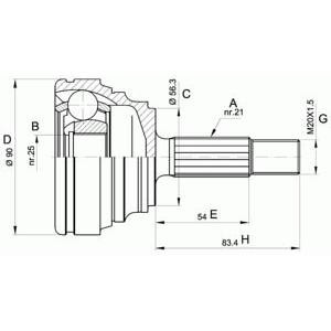 комплект каре за полуоска OPEN PARTS CVJ5204.10 