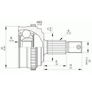 комплект каре за полуоска OPEN PARTS CVJ5220.10 