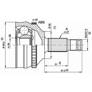 комплект каре за полуоска OPEN PARTS CVJ5222.10 